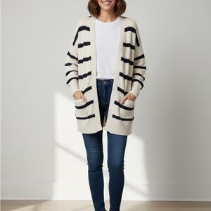 BP Cream and Black Striped Cardigan